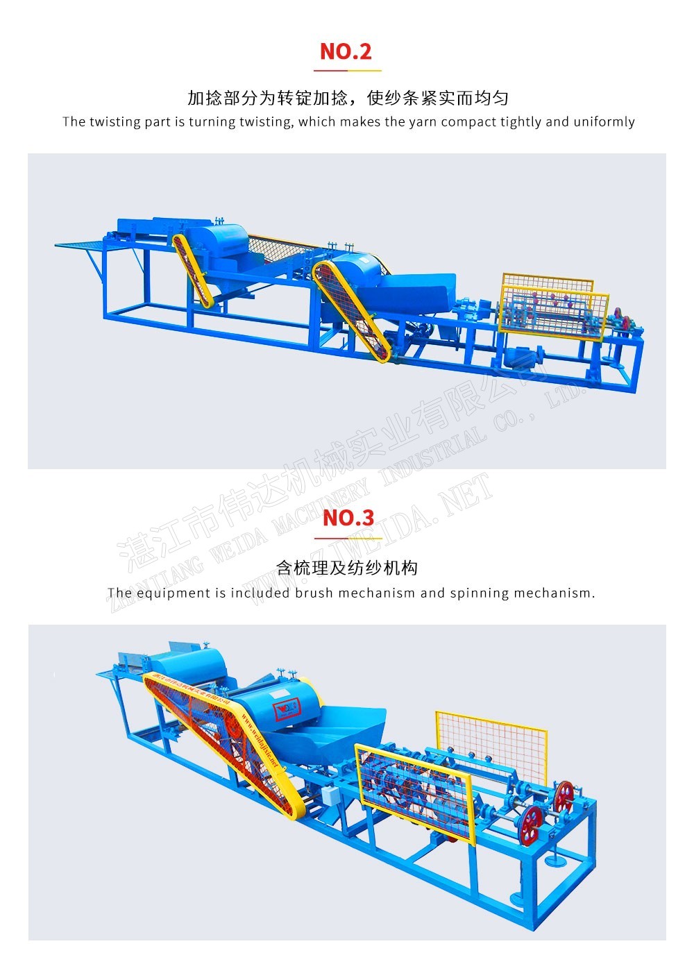 Short fiber 2 spindle spinning machine